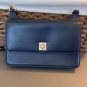 NWT MICHAEL KORS NAVY BLUE LEATHER NATALIE CHAIN MESSENGER BAG